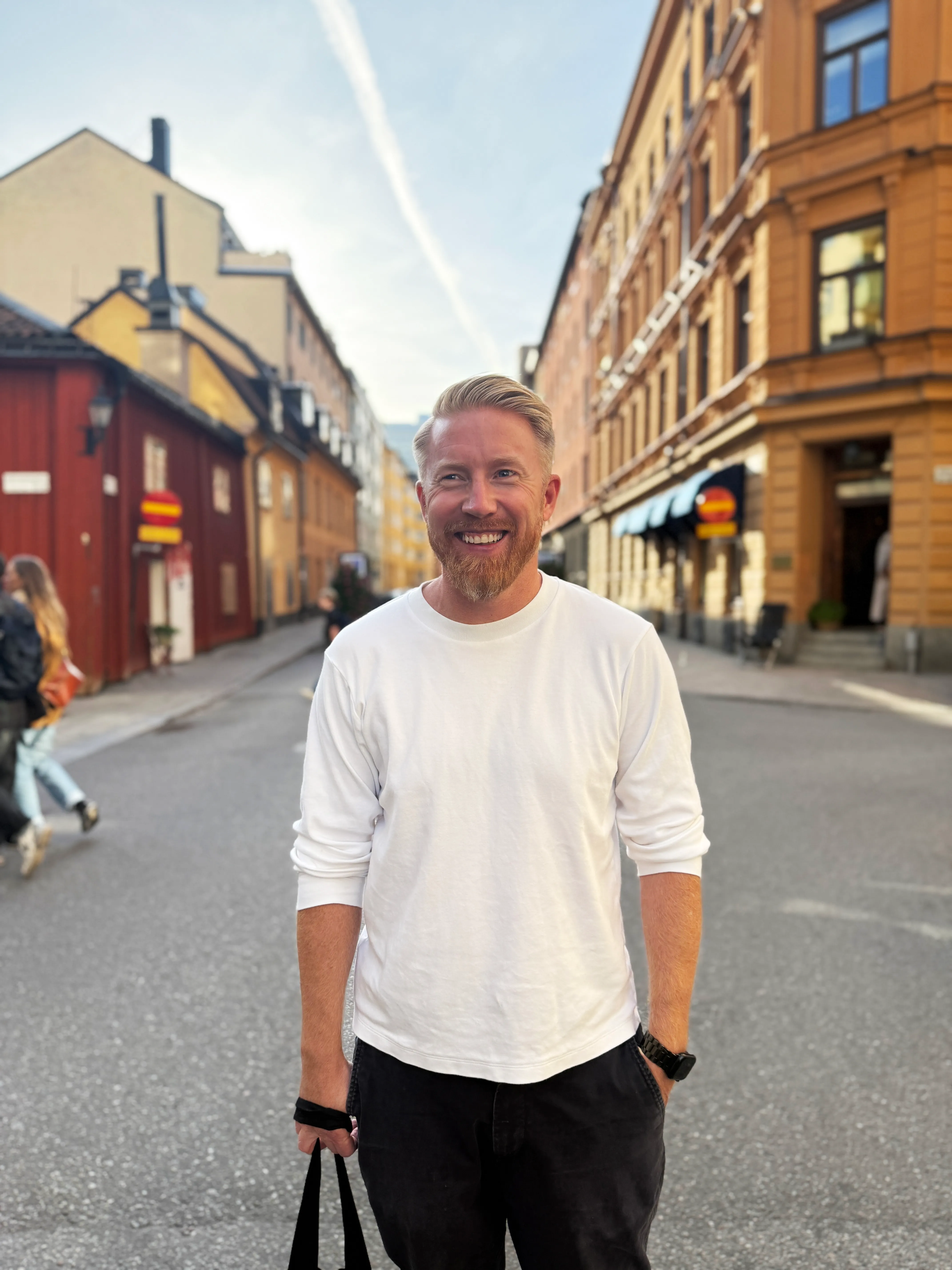 Per Stenius, on a street in Stockholm