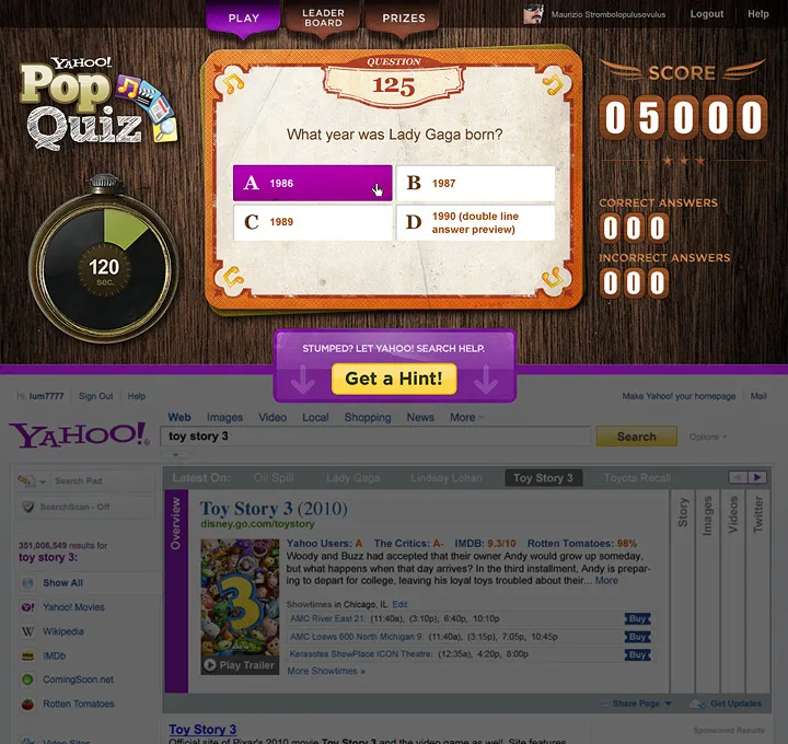 Yahoo! Pop Quiz